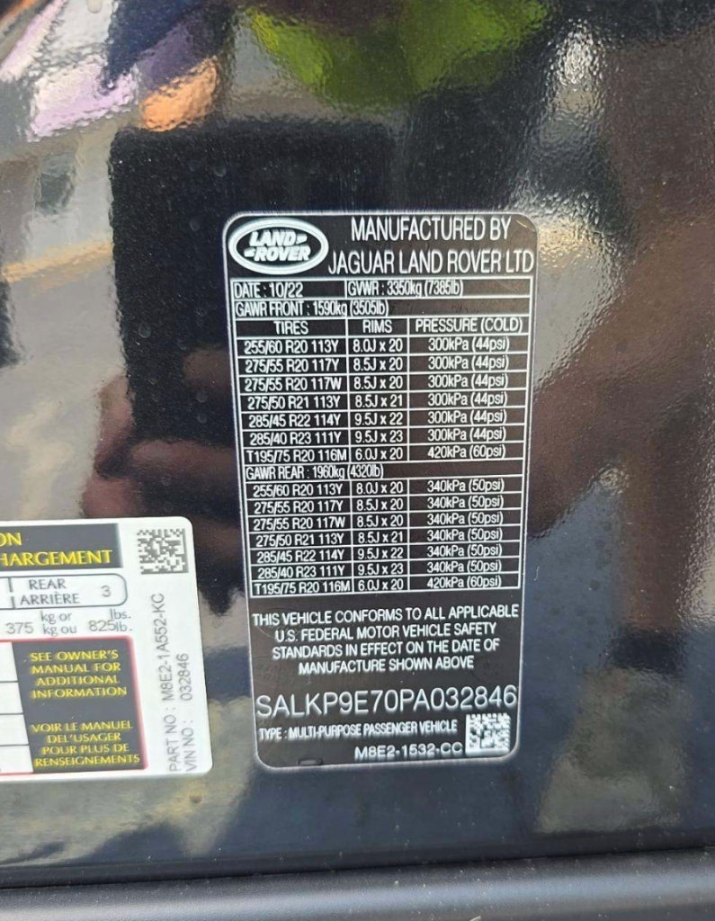 Door Jamb VIN Sticker