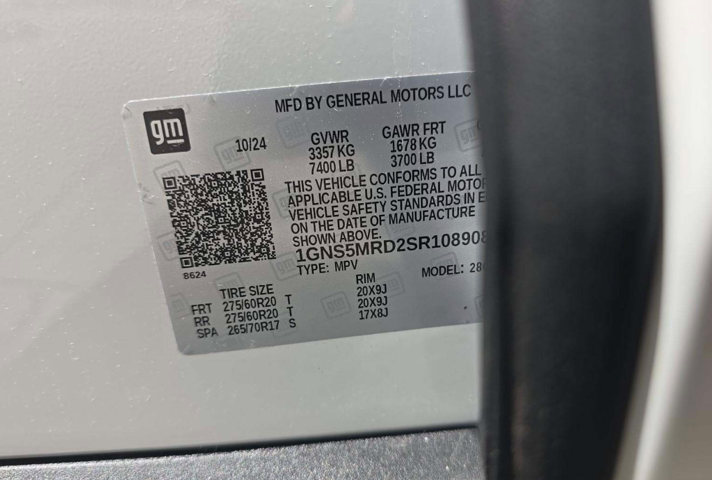 Door Jamb VIN Sticker